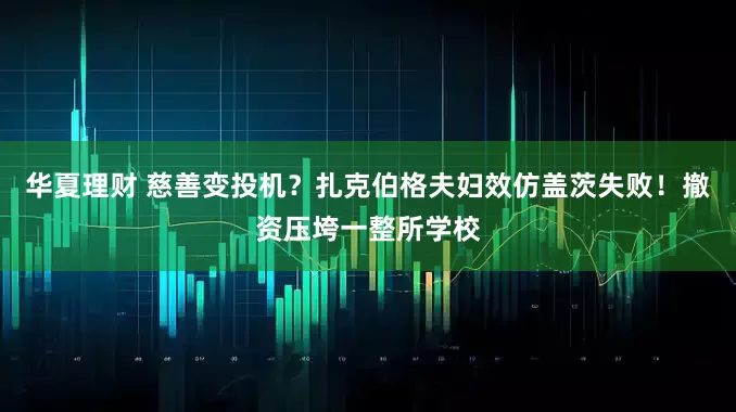 华夏理财 慈善变投机？扎克伯格夫妇效仿盖茨失败！撤资压垮一整所学校